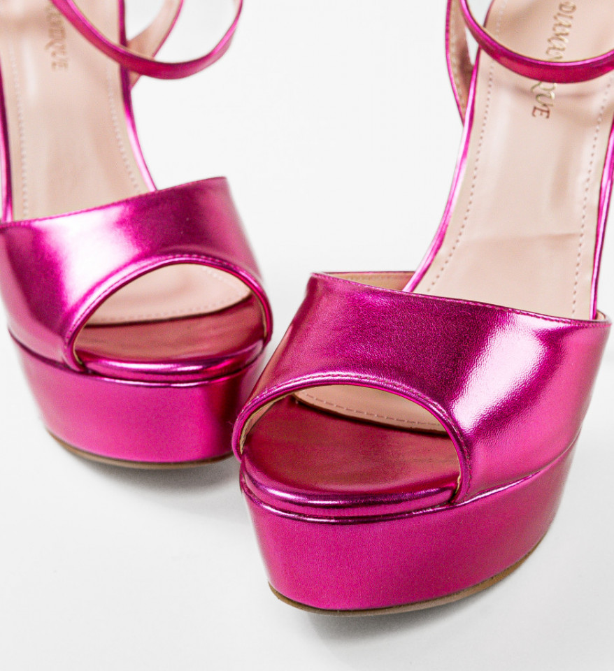 Sandale cu toc Thyrza Fuchsia - Img 2