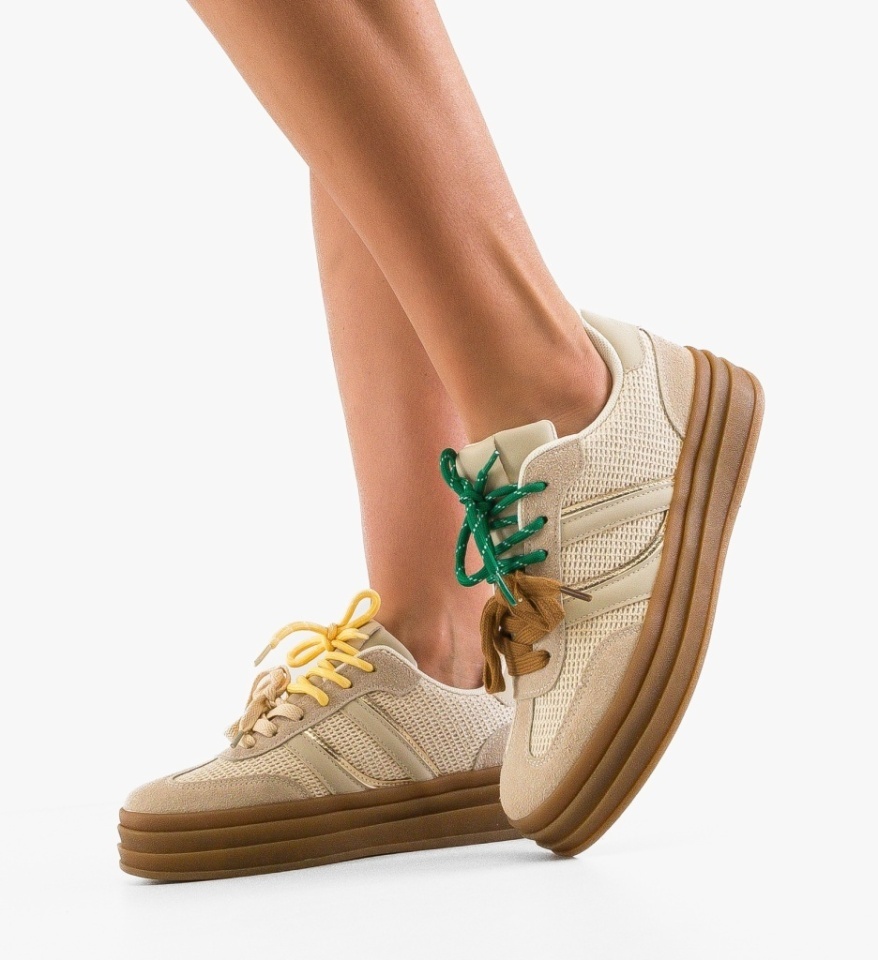 Sneakers dama Boomby Bej 2 - Img 6