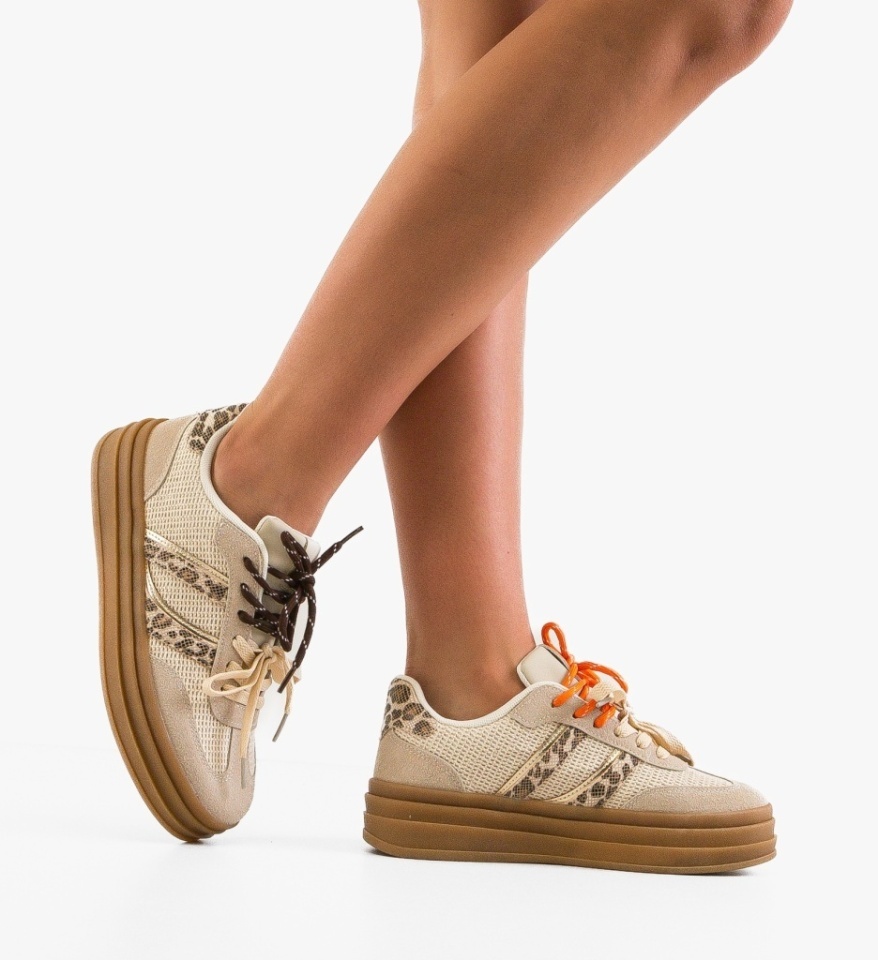 Sneakers dama Boomby Bej - Img 2