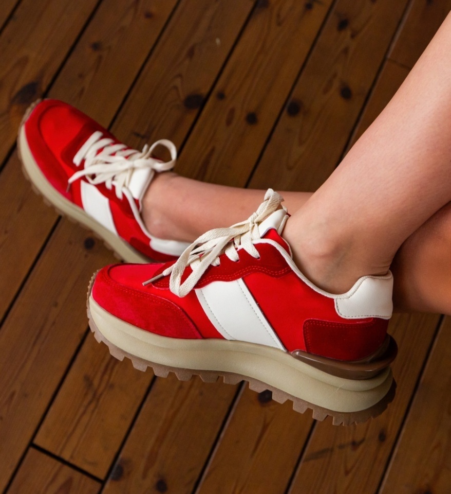 Sneakers dama Contares Rosii - Img 4