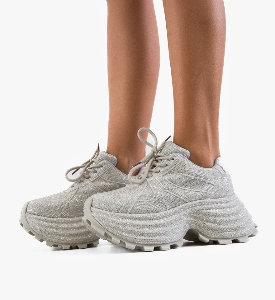Sneakers dama Diana Argintii - Img 6