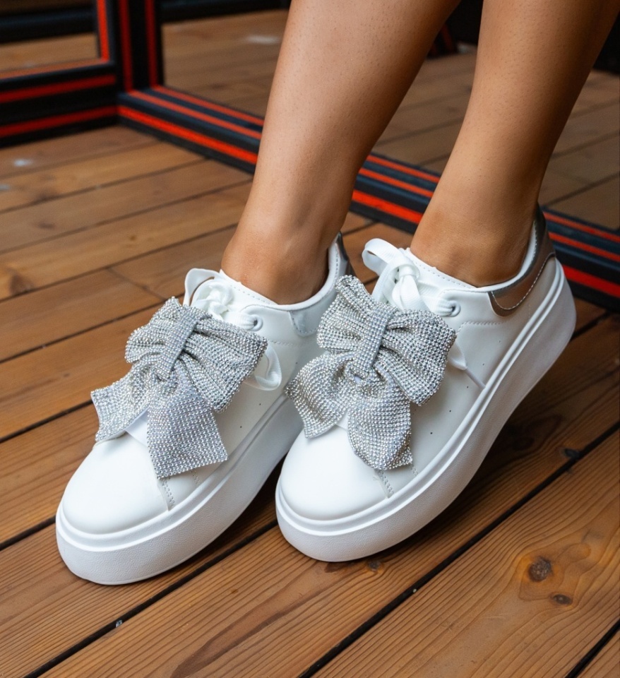 Sneakers dama Eva Argintii - Img 6