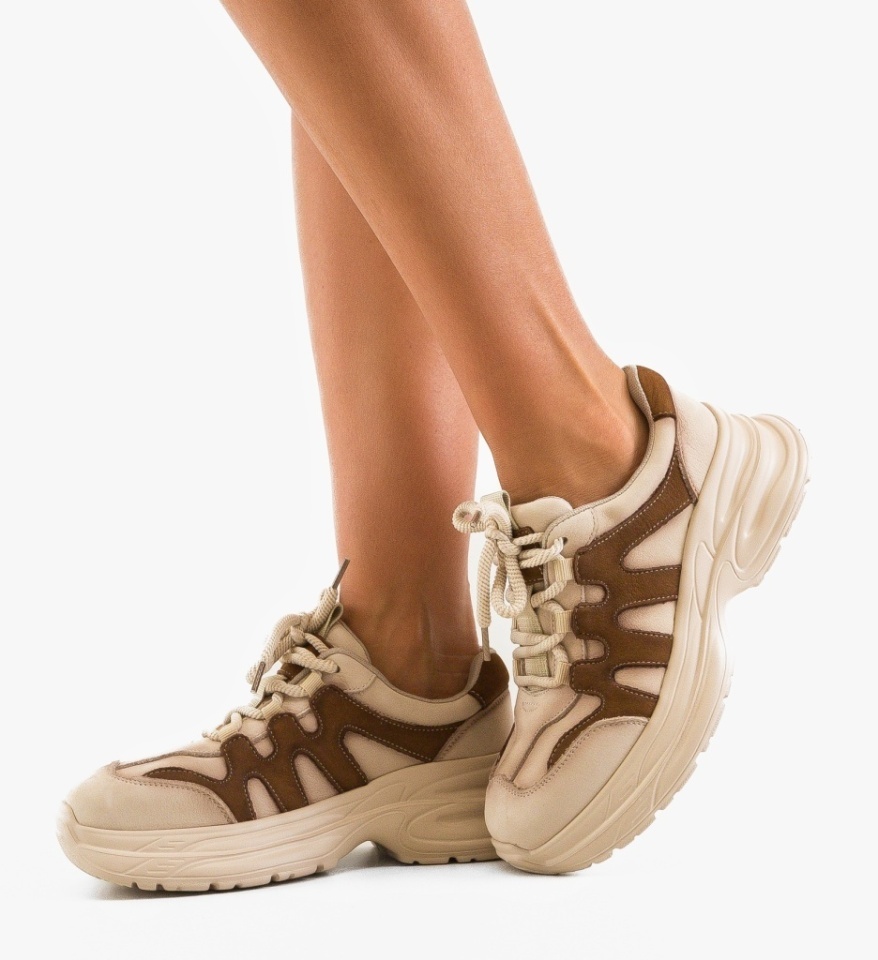 Sneakers dama Iman Bej 2 - Img 6