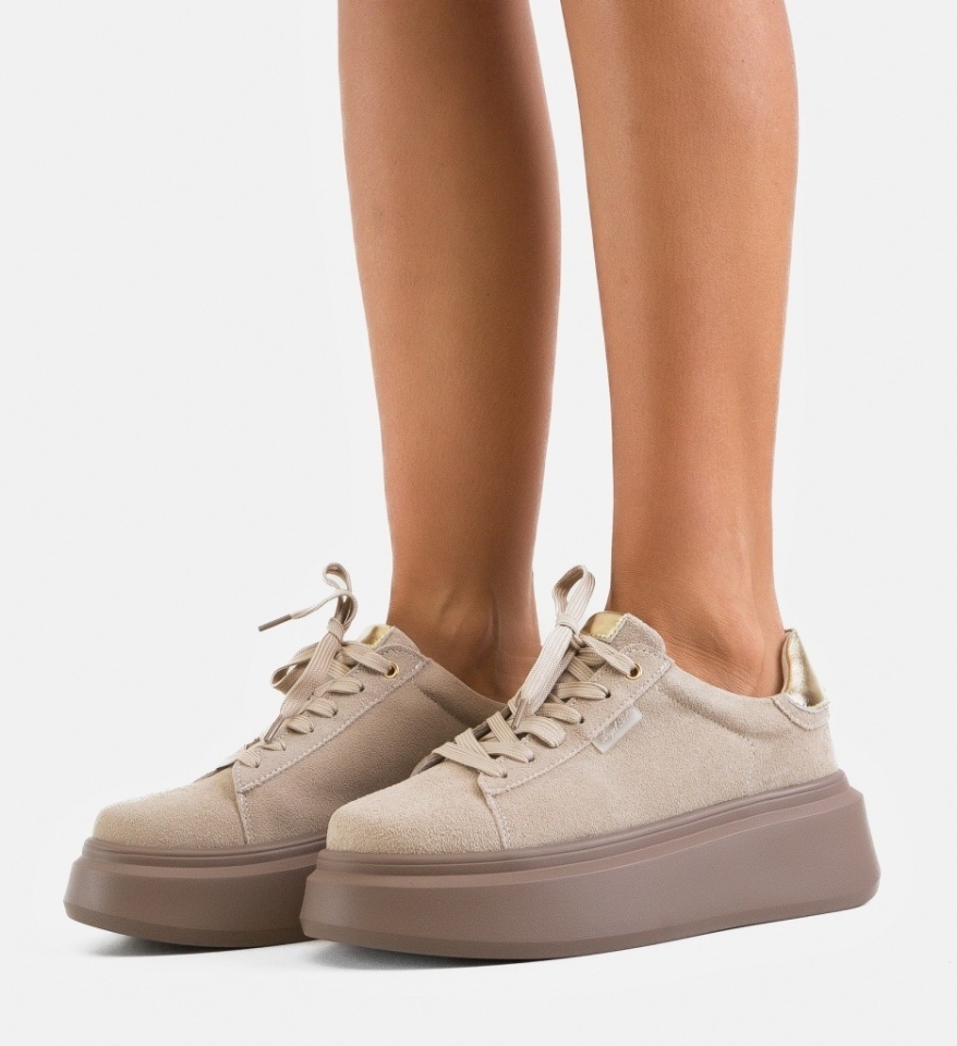 Sneakers dama Kamin Bej - Img 6