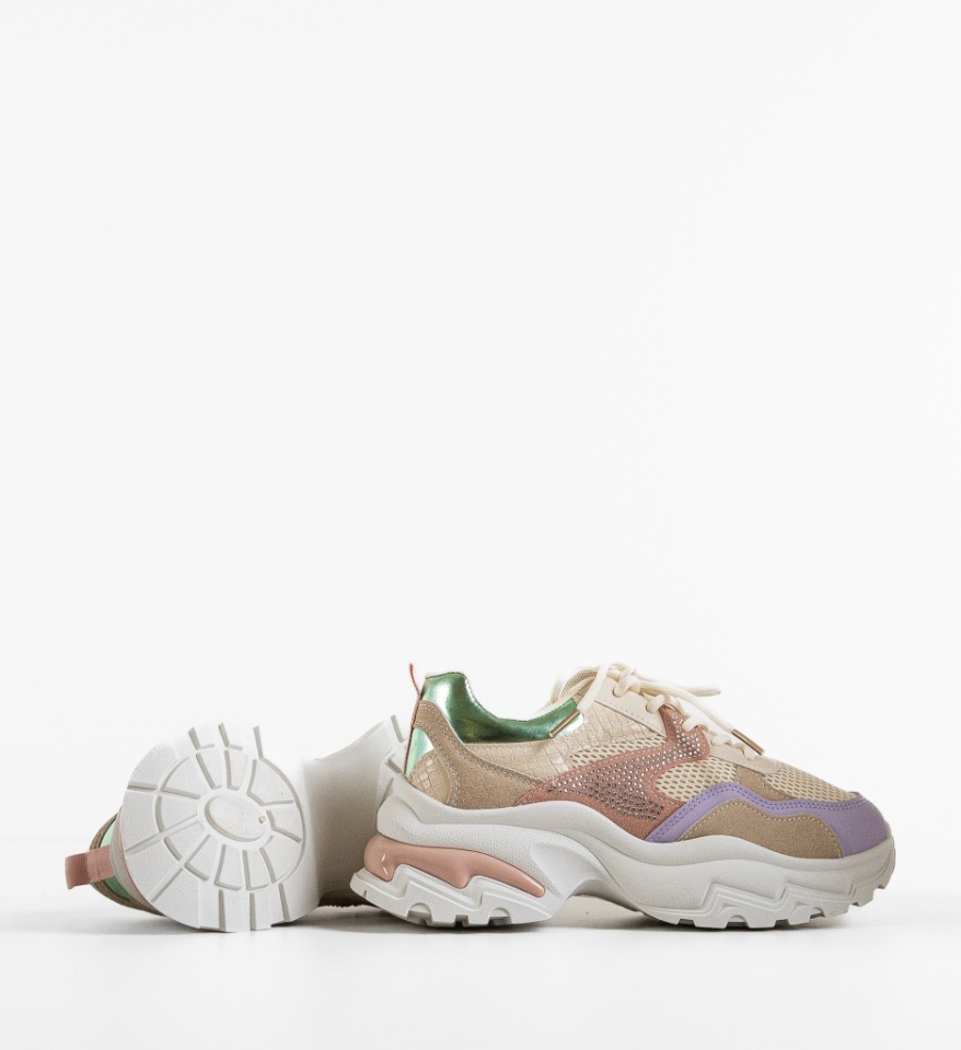 Sneakers dama Leonarda Bej - Img 2