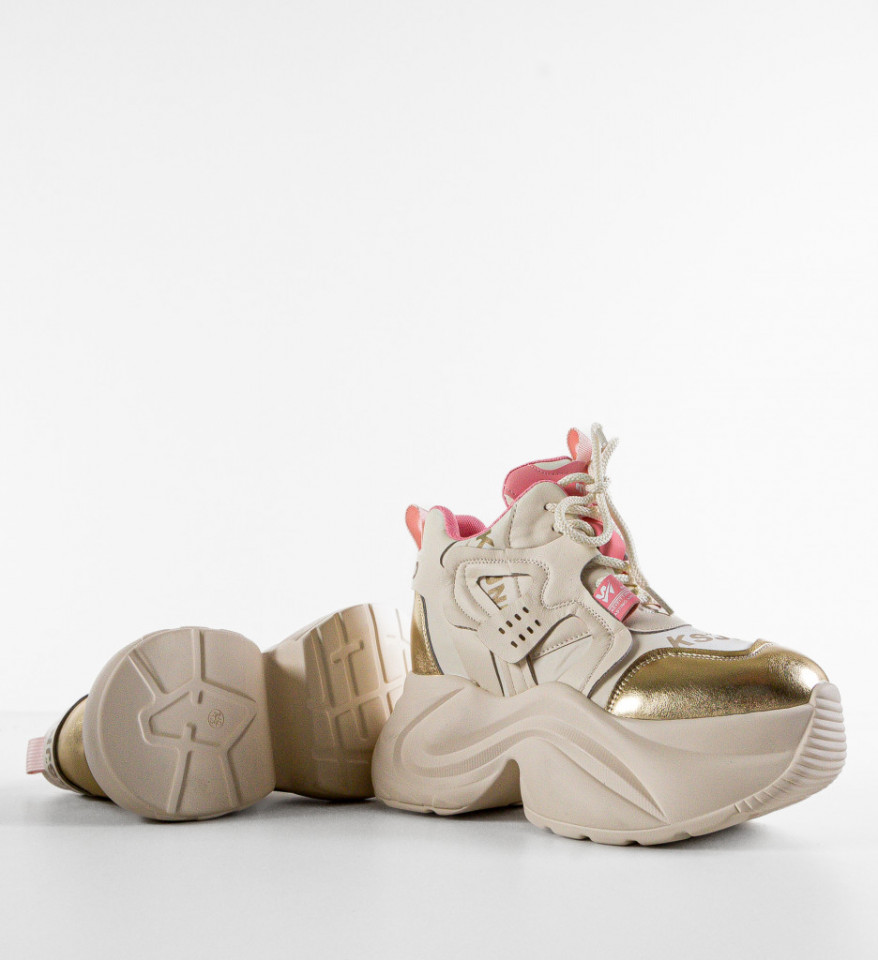 Sneakers dama Stacee Bej - Img 5