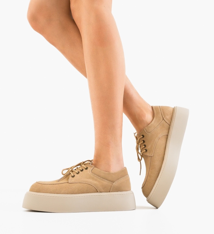 Sneakers dama Sweep Bej - Img 6