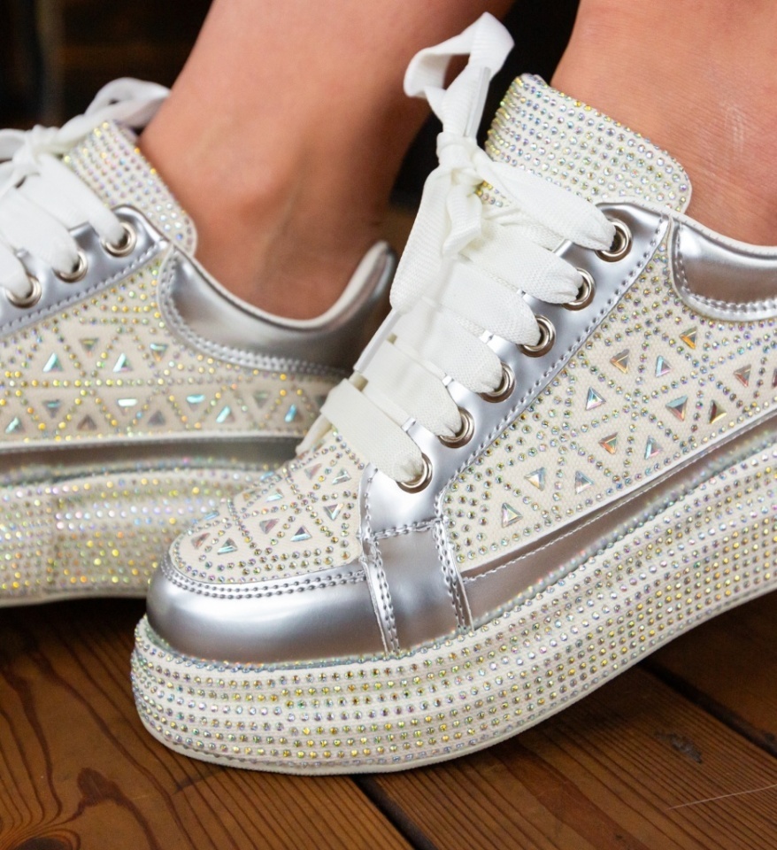 Sneakers dama Trente Argintii - Img 2