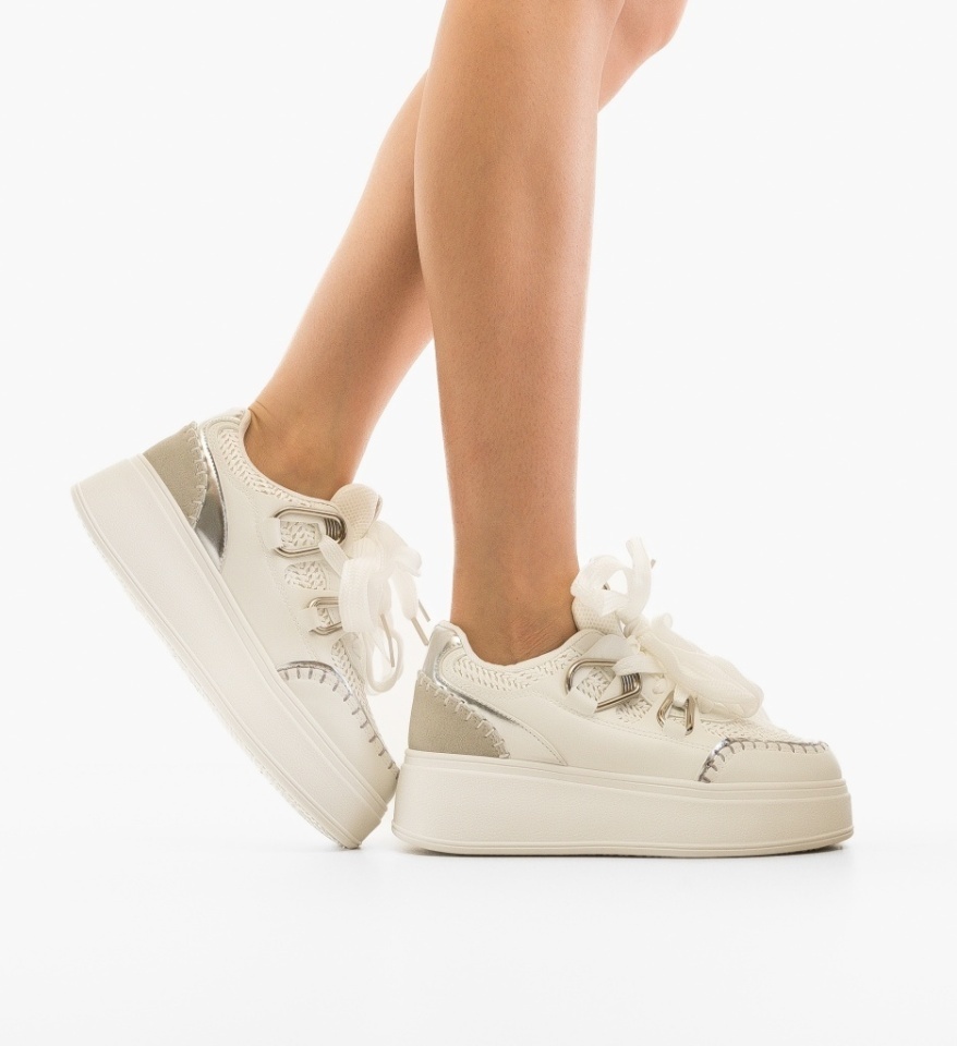 Sneakers dama Verana Argintii - Img 4