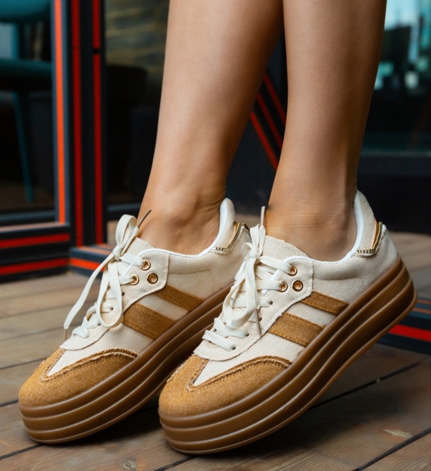 Sneakers dama Zyla Bej - Img 6