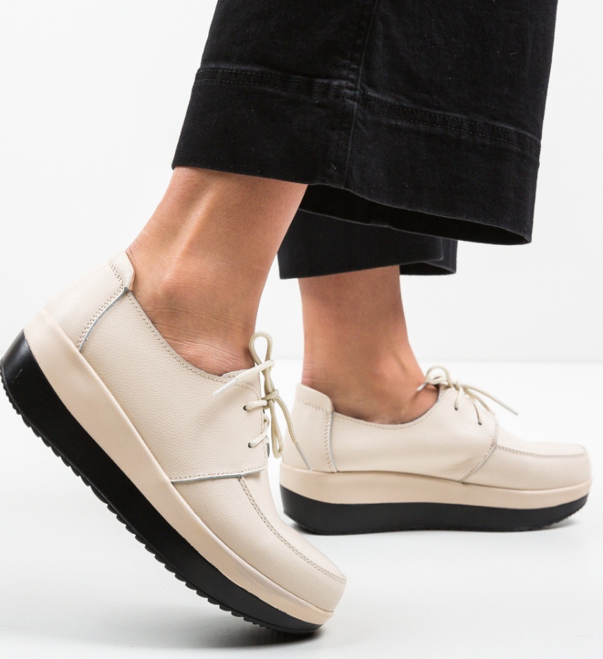 Pantofi Casual Creamt Bej - Img 9