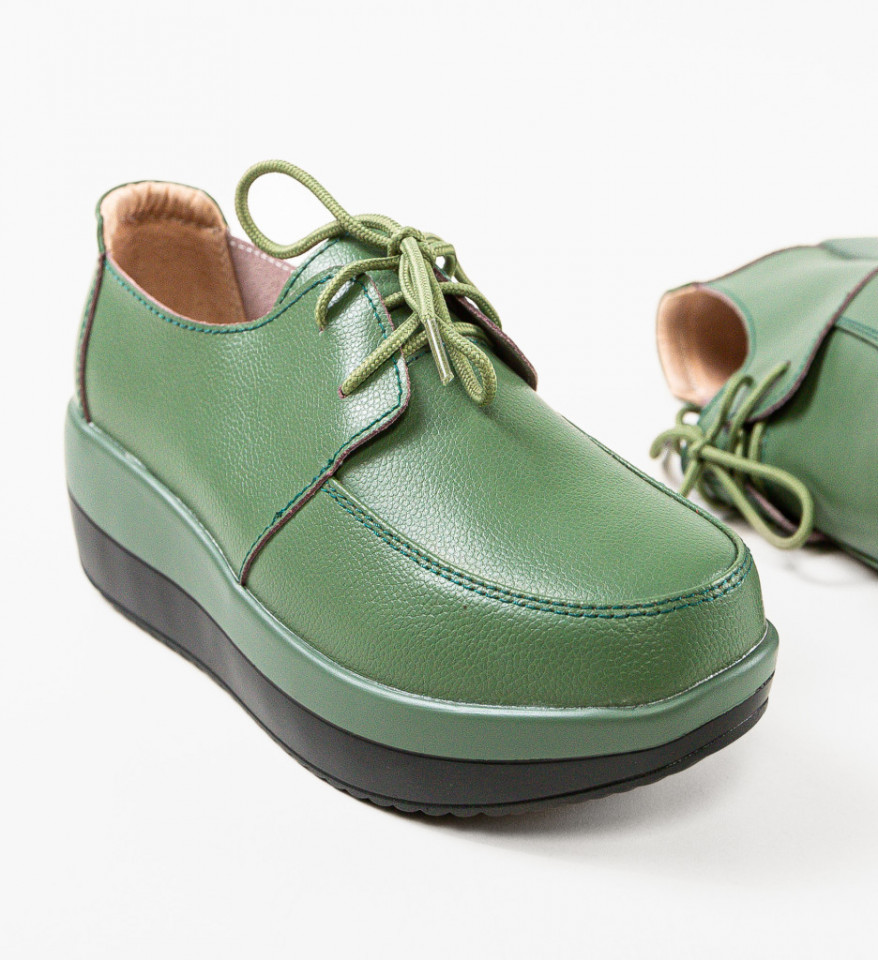 Pantofi Casual Creamt Verzi - Img 4