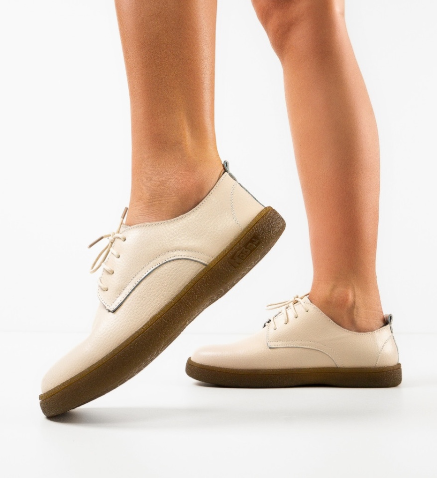 Pantofi casual dama Lactose Bej - Img 6