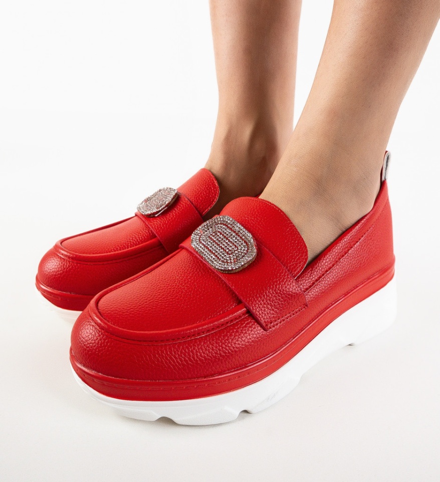 Pantofi casual dama Lonaza Rosii - Img 5