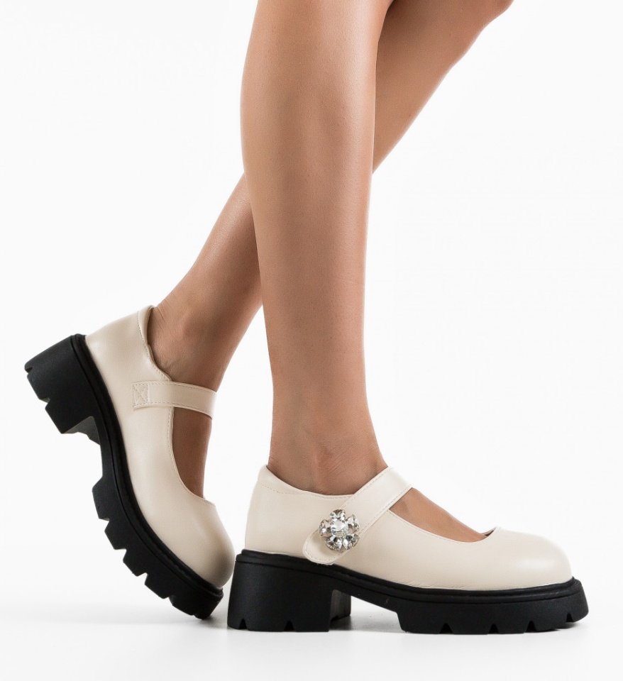 Pantofi Casual dama Mriana Bej - Img 4