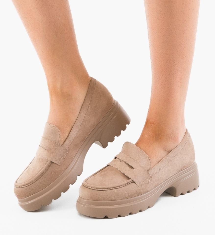 Pantofi casual dama Nowe Bej 2 - Img 3