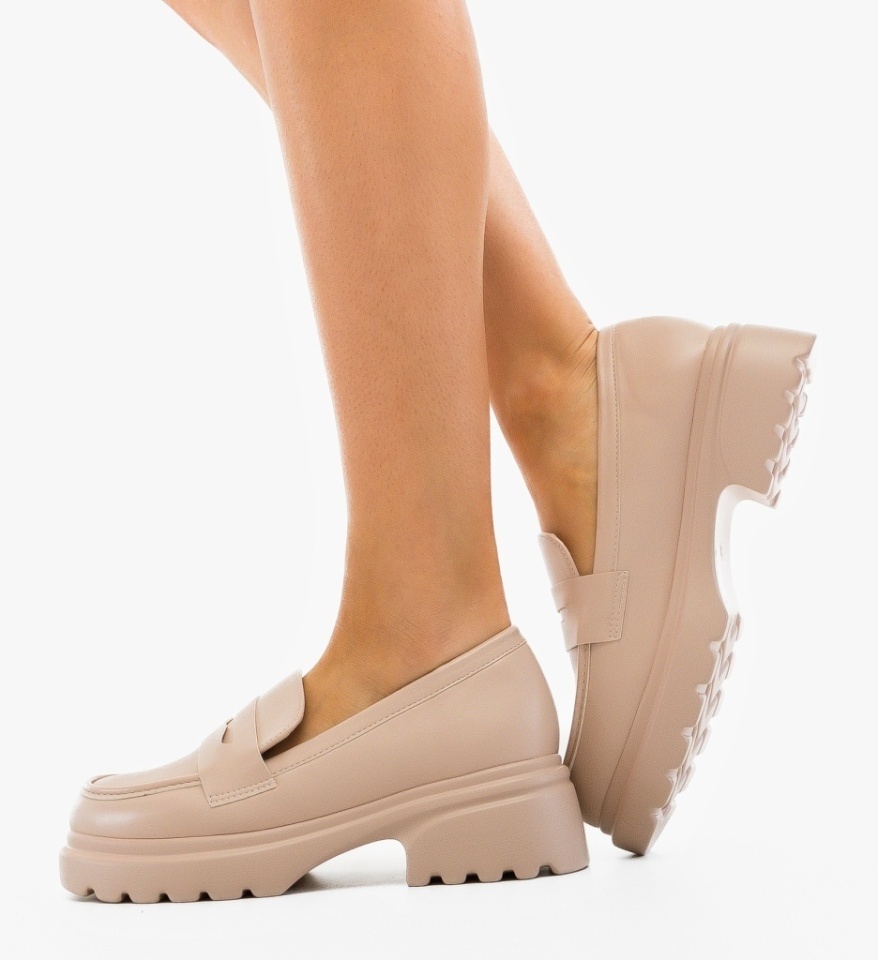 Pantofi casual dama Nowe Bej - Img 6