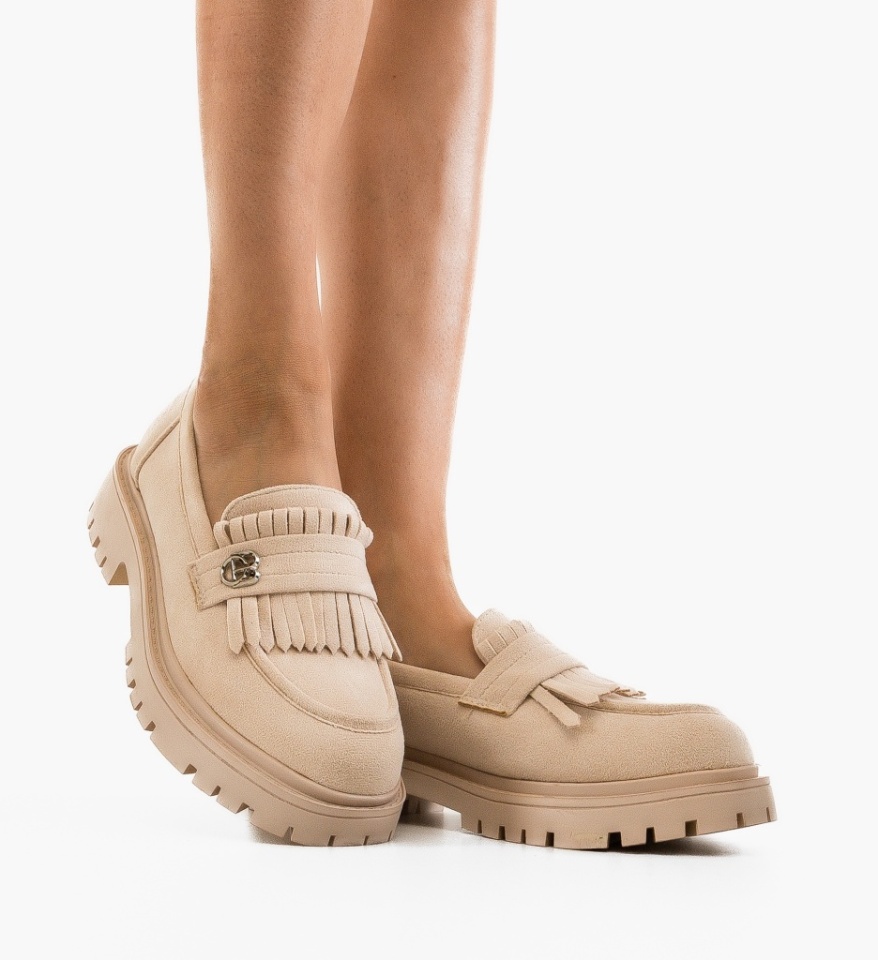 Pantofi Casual dama Obyne Bej - Img 6