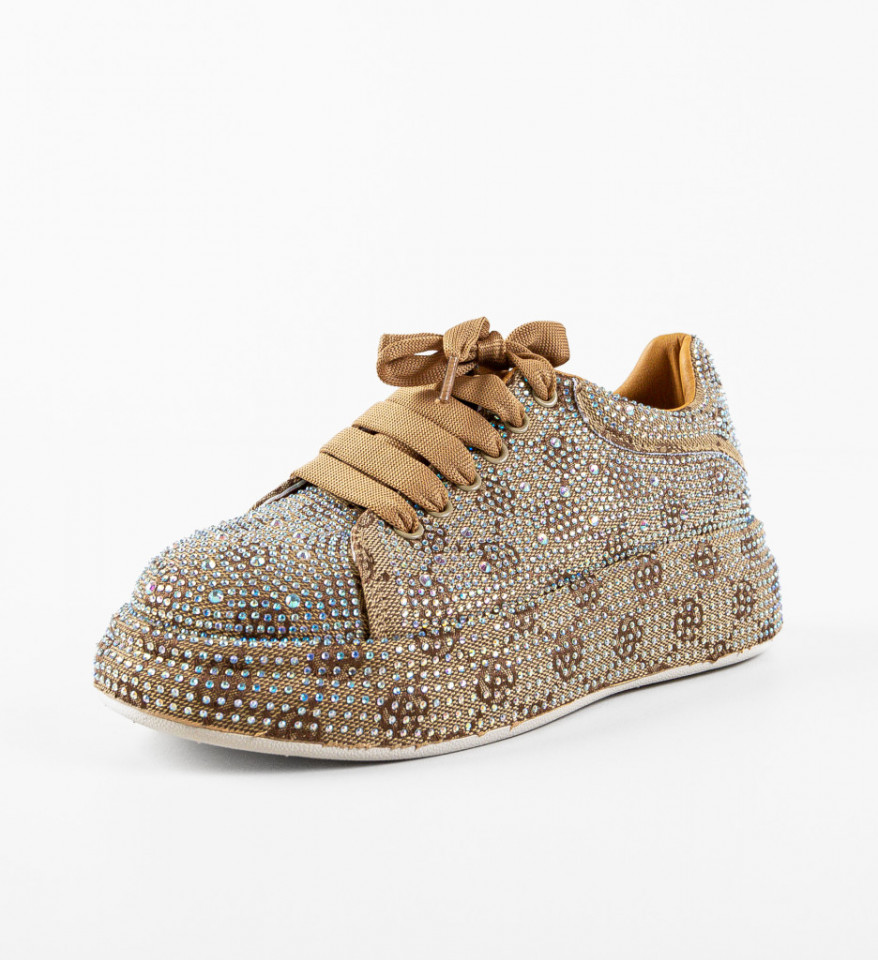 Pantofi Casual dama Urssy Bej - Img 3