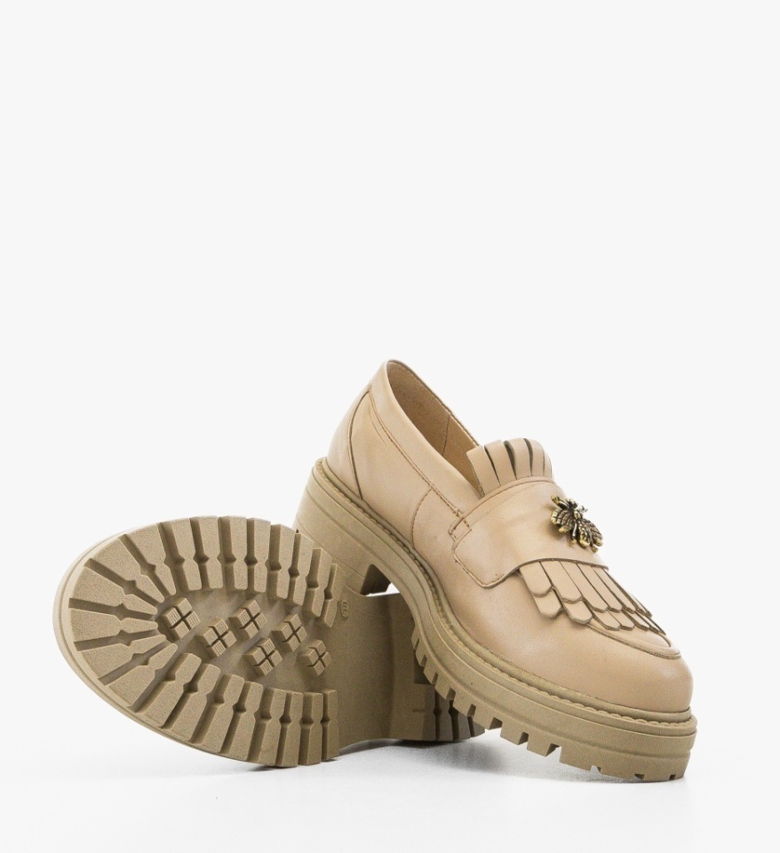 Pantofi casual dama Zenin Bej - Img 3