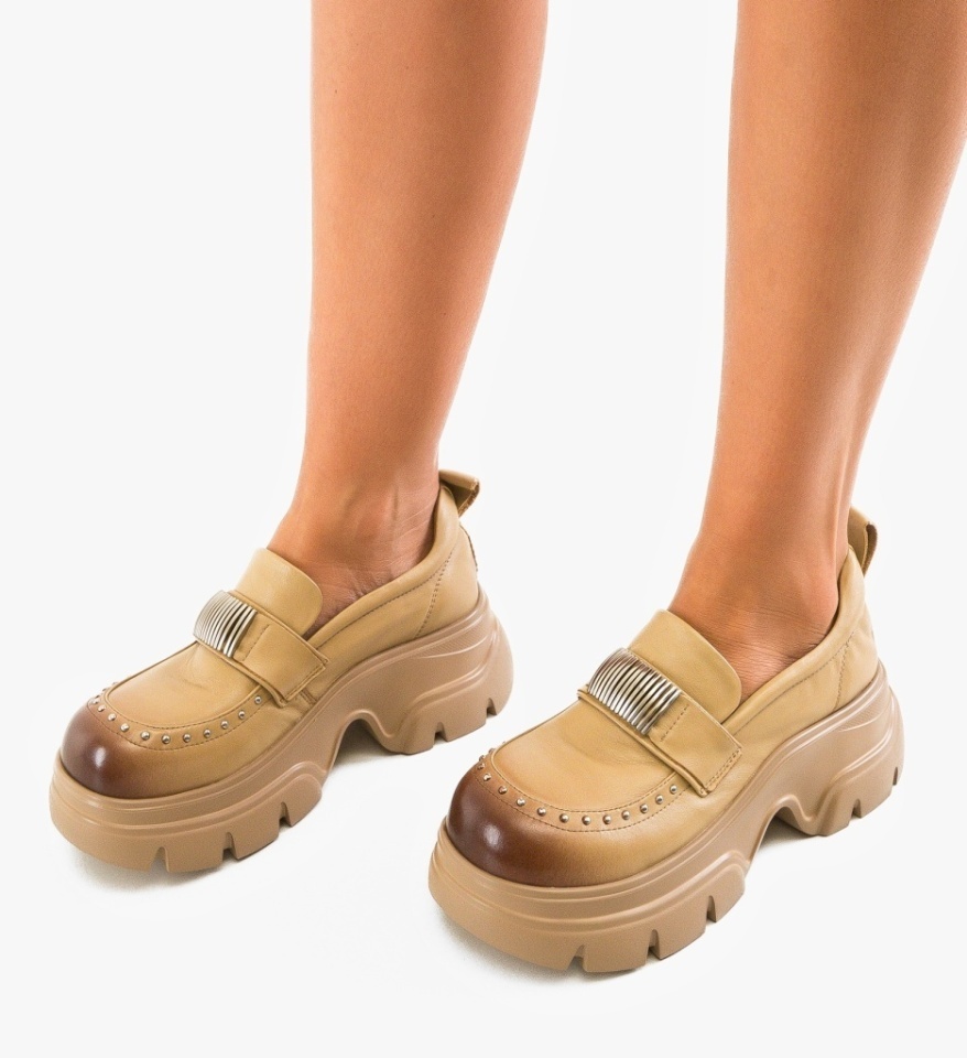 Pantofi Casual Dougla Bej - Img 5