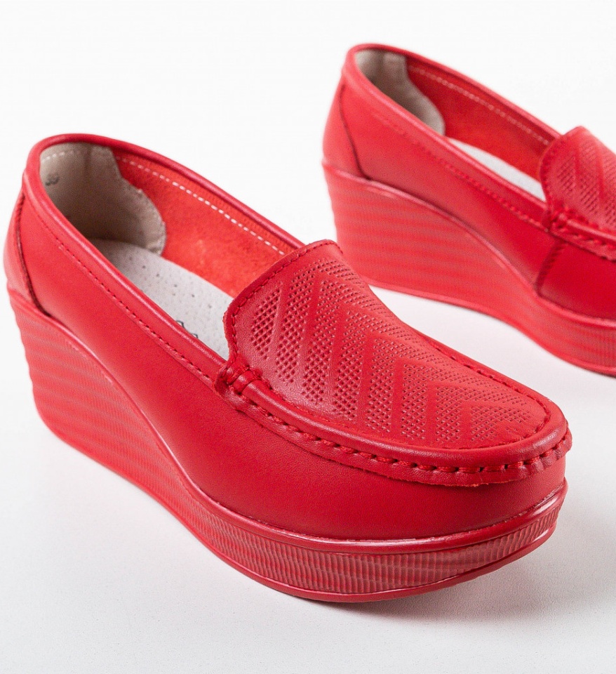 Pantofi Casual Ely Rosii - Img 10