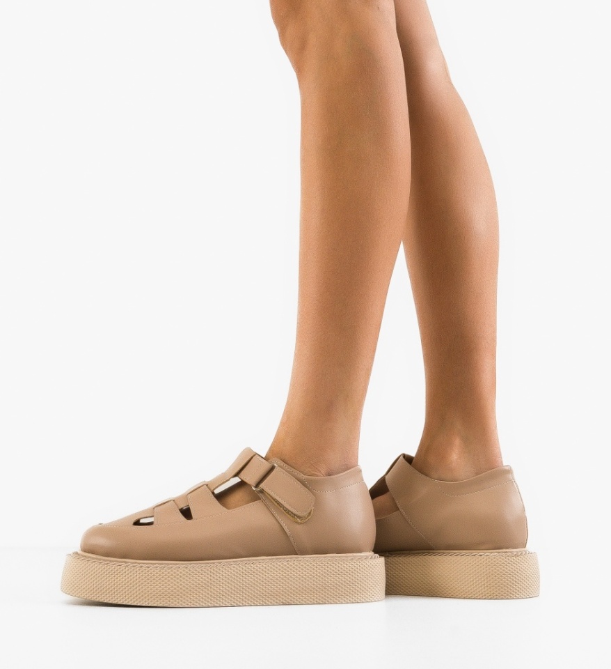 Pantofi Casual Gryndy Nude - Img 6