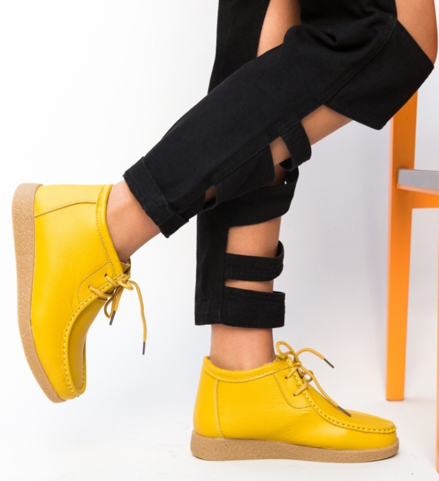 Pantofi Casual Munela Galbeni - Img 12