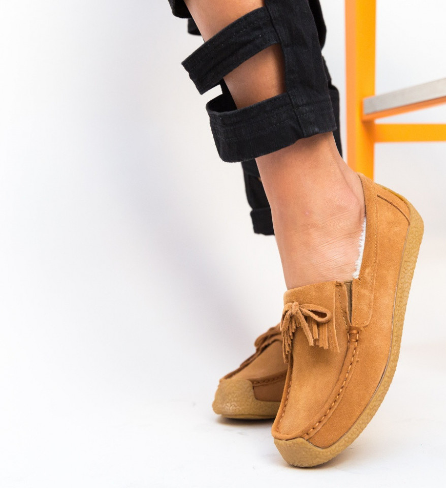 Pantofi Casual Termeio Camel - Img 5