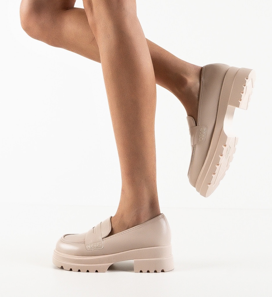 Pantofi Casual Tess Bej - Img 4