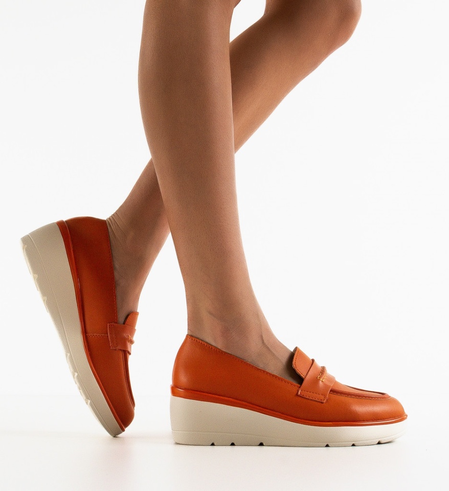 Pantofi Casual Teyana Portocalii - Img 4