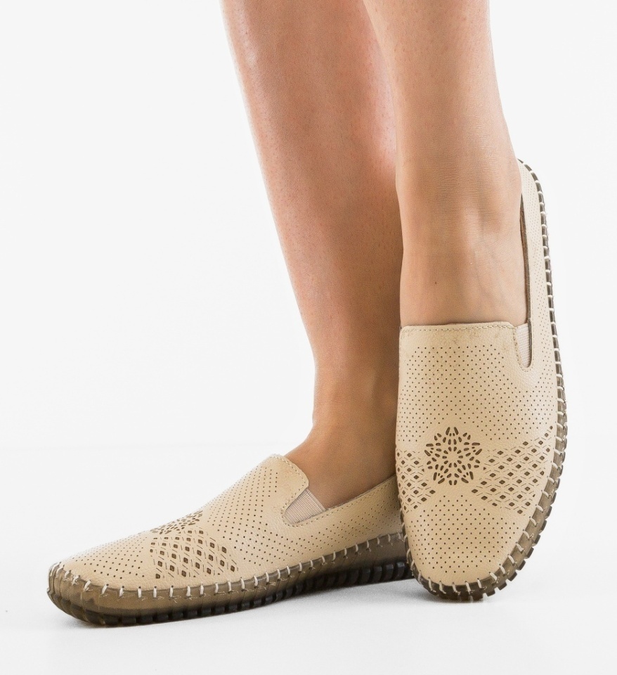Pantofi Casual Zakrey Bej - Img 5