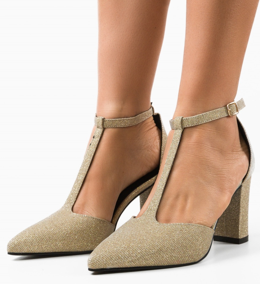 Pantofi dama Select Aurii - Img 5
