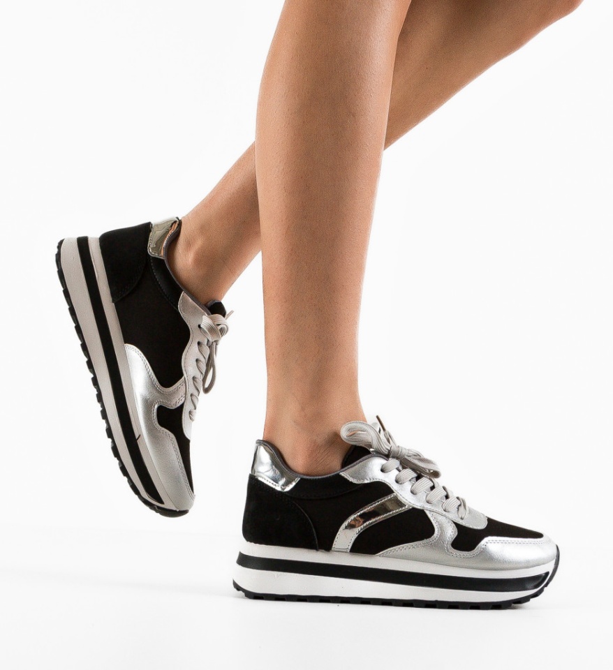 Pantofi Sport Agnes Argintii - Img 6
