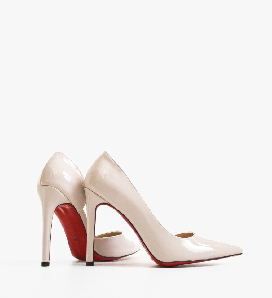 Pantofi stiletto dama Trynet Bej - Img 3