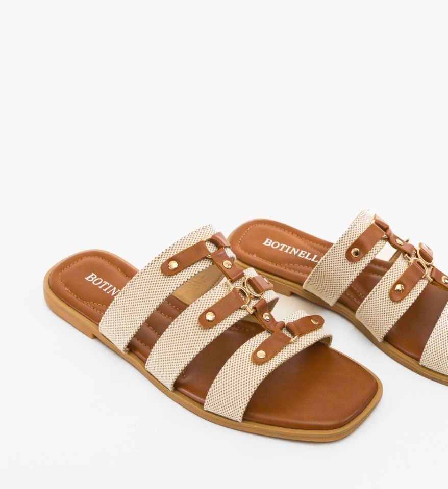 Papuci dama Persik Camel - Img 3