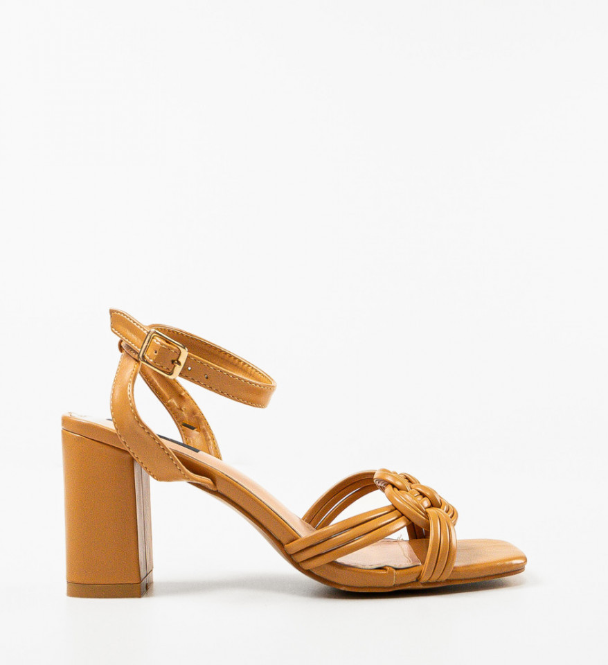 Sandale cu toc Antonela Camel - Img 2