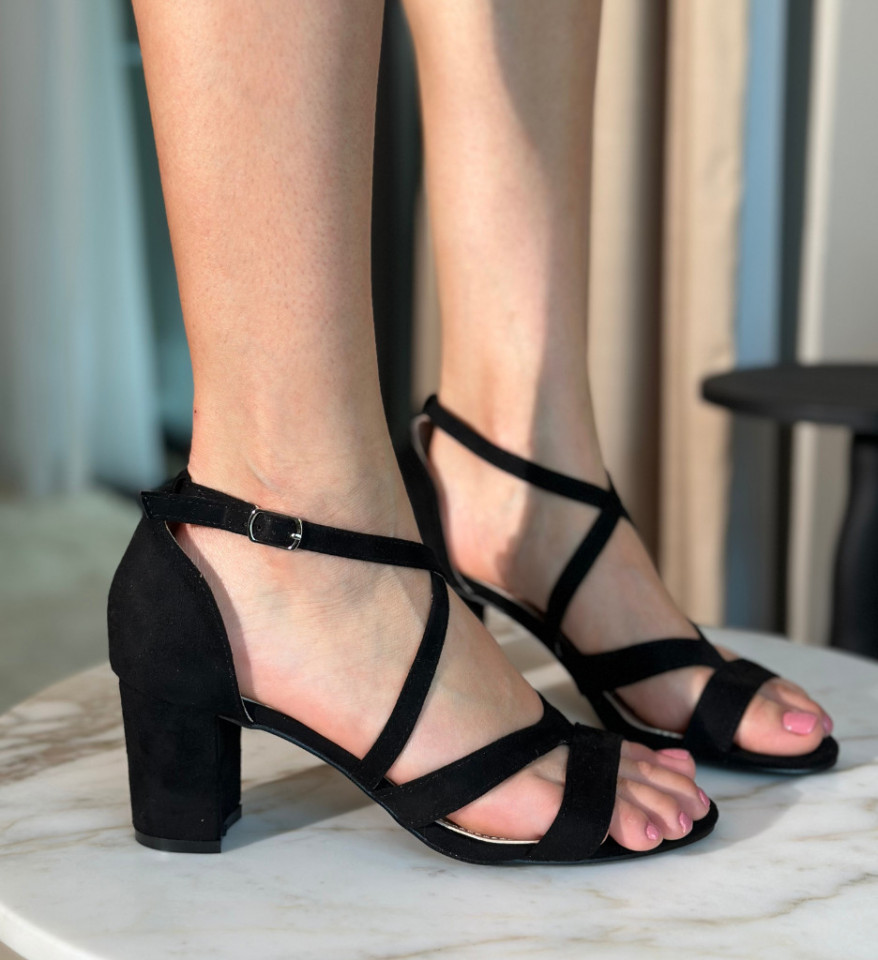 Sandale cu toc Ayomide Negre - Img 2