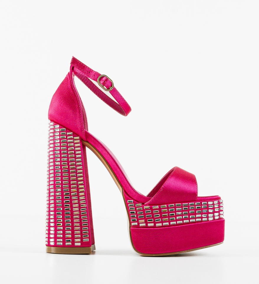 Sandale cu toc Bersomna Fuchsia