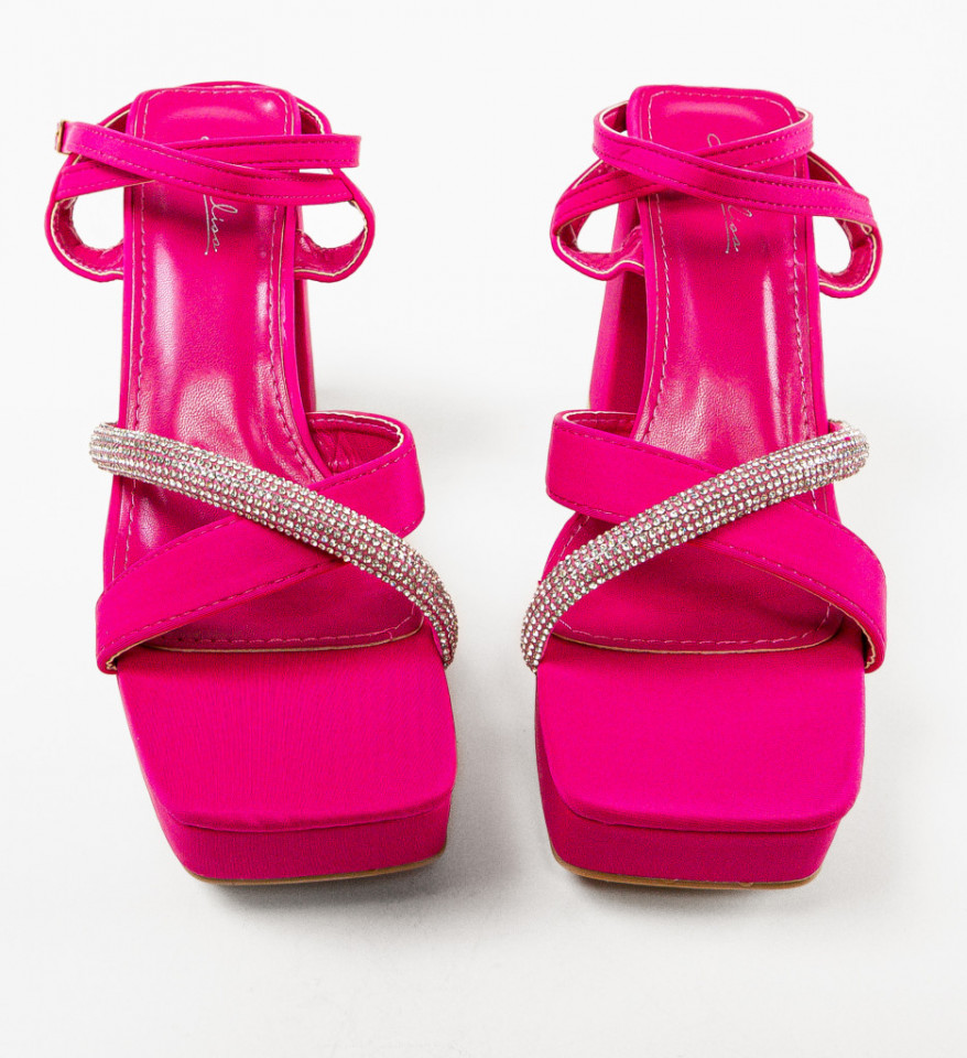 Sandale cu toc Jakki Fuchsia - Img 3
