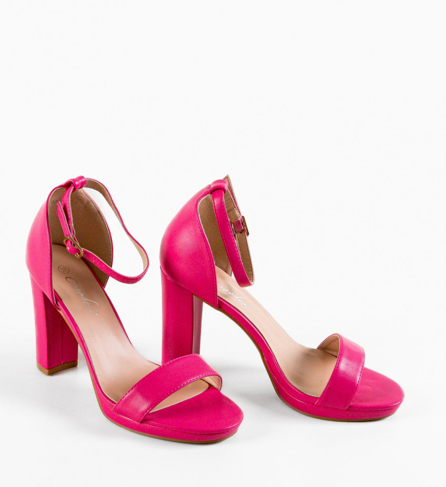 Sandale cu toc Lashay Fuchsia - Img 3