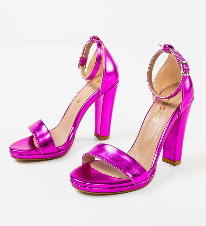 Sandale cu toc Lulay Fuchsia - Img 3