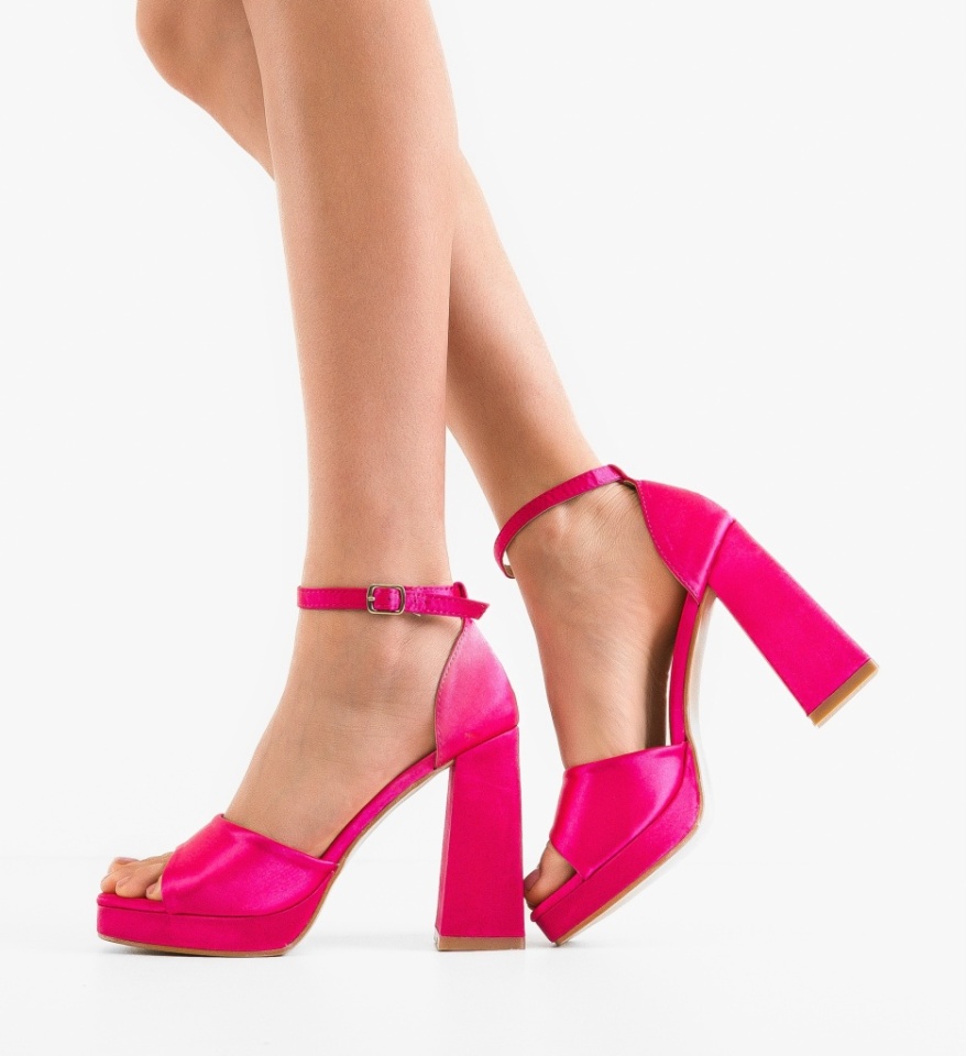 Sandale cu toc Mills Fuchsia - Img 4