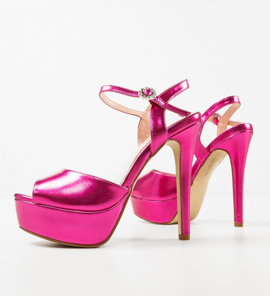 Sandale cu toc Moctez Fuchsia - Img 2