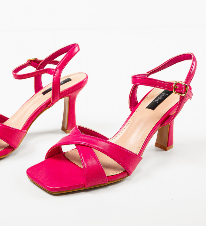 Sandale cu toc Pendo Fuchsia - Img 3