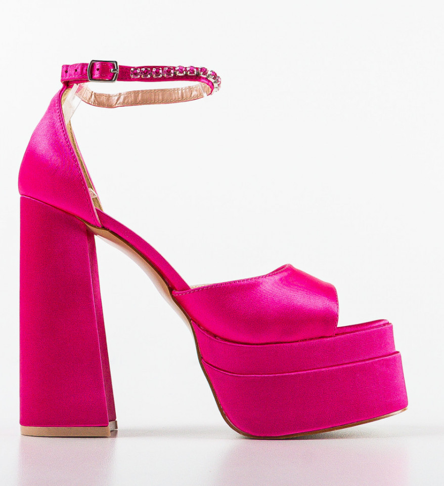 Sandale cu toc Pugh Fuchsia