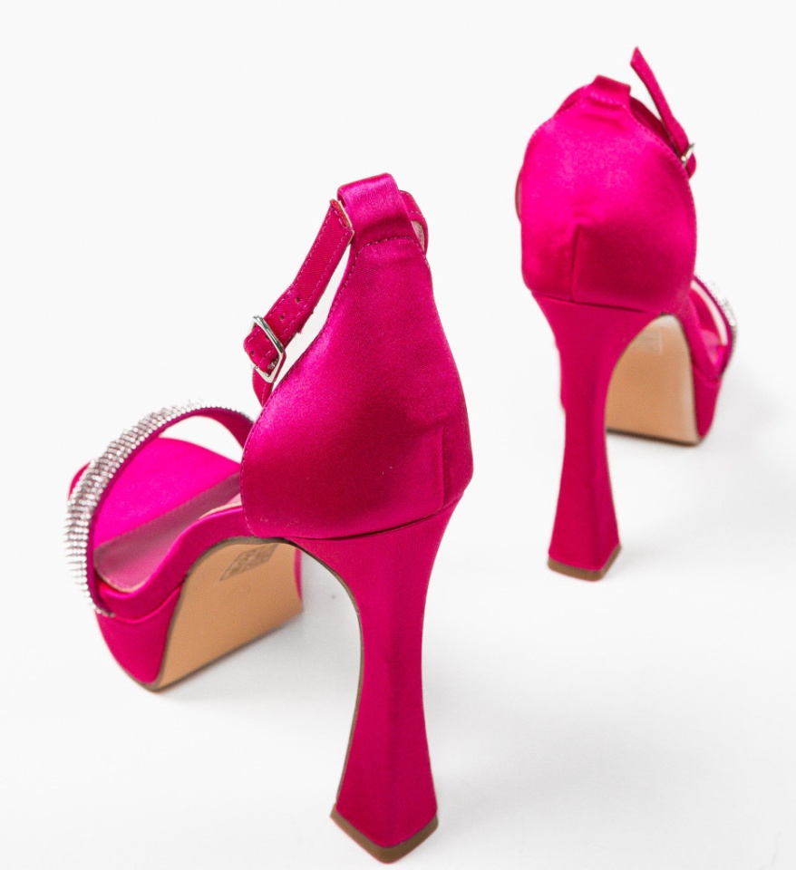 Sandale cu toc Sophie Fuchsia - Img 4