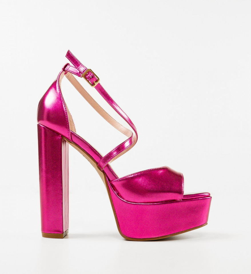 Sandale cu toc Stella Fuchsia - Img 2
