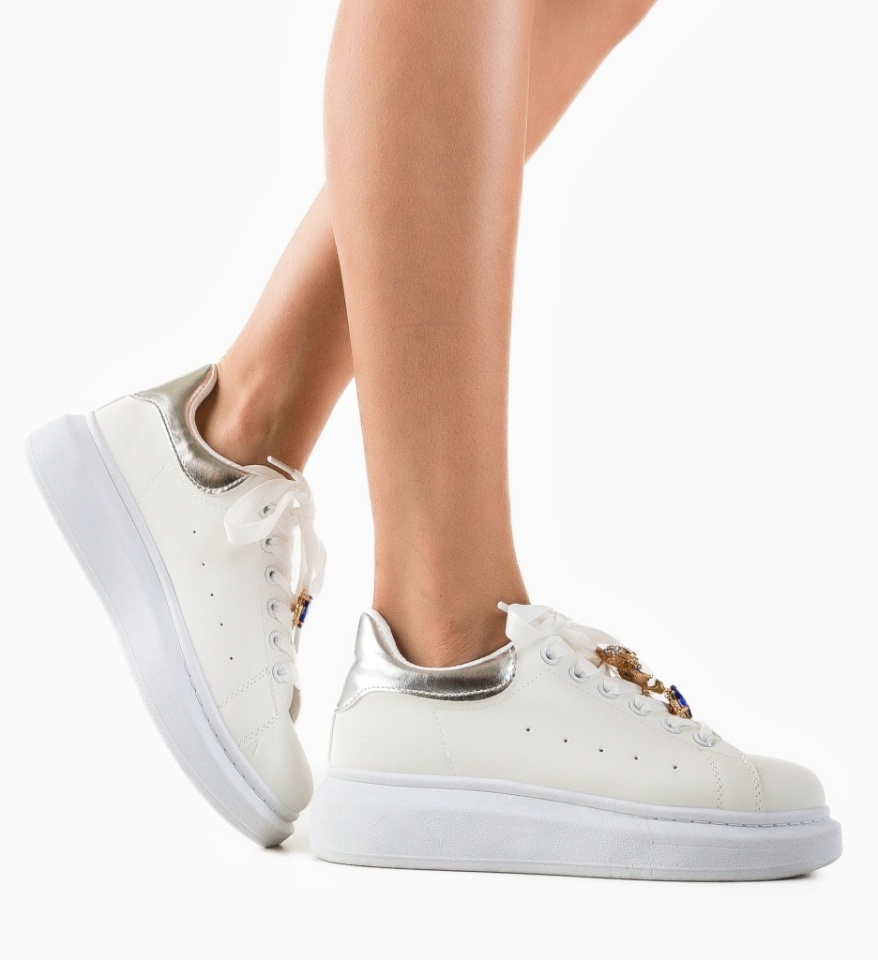 Sneakers dama Devin Argintii - Img 7