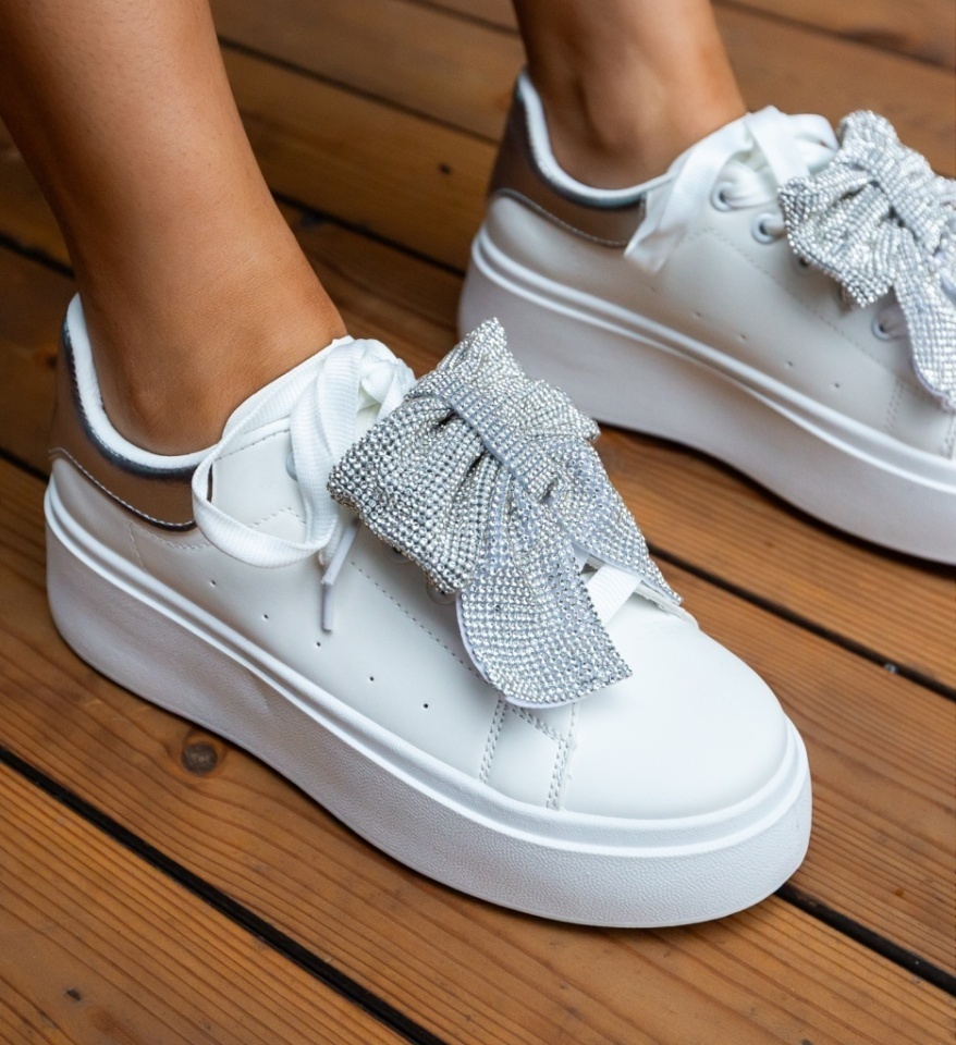Sneakers dama Eva Argintii - Img 3
